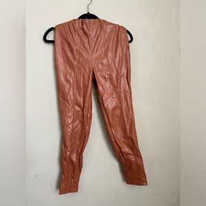 Brown faux leather skinny pants size Medium.